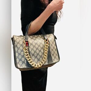 Gucci vintage small Gg canvas black tote